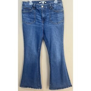 Celebrity Pink Jeans Womens 17/33 Stretch Flare Bell Bottom Burning Man Festival